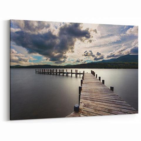 Cumbria Landscape Art – Dramatic Pier Scene in Lake District Photography