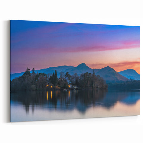 Cumbria Prints – Tranquil Sunset over Lake District Mountain Scenery