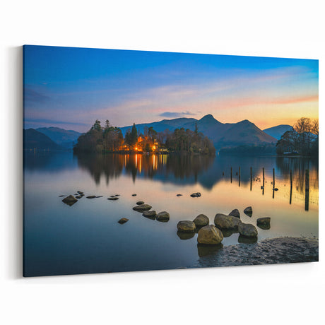 Cumbria Landscape Art – Reflections at Dusk in Lake District Scenery