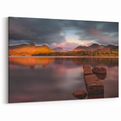 Lake District Art – Majestic Sunset Reflections on Cumbria Landscape