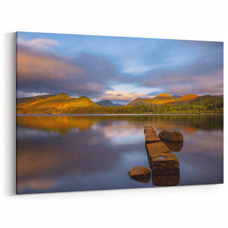 Cumbria Prints – Peaceful Reflections on Lake in Majestic Mountain Scenery