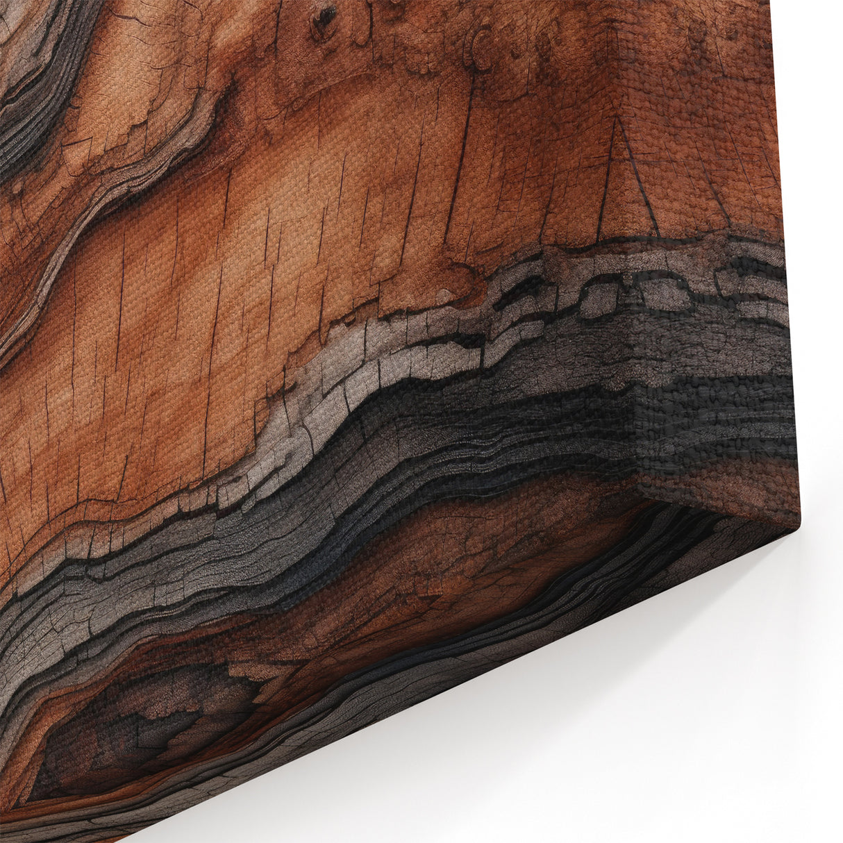 Natural Elements Wall Art | Textured Wood Closeup Canvas Print for Modern Homes