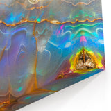 Natural Elements Wall Art | Iridescent Geode Closeup Canvas Print for Home Decor