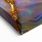 Natural Elements Wall Art | Iridescent Geode Closeup Canvas Print for Home Decor