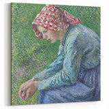 Camille Pissarro Art - Portrait of a French Peasant Woman Impressionist Wall Print