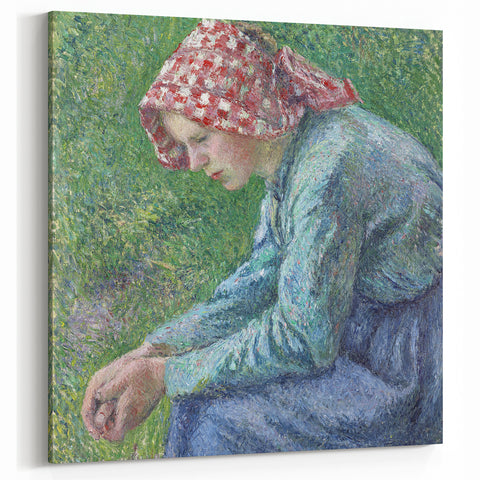 Camille Pissarro Art - Portrait of a French Peasant Woman Impressionist Wall Print