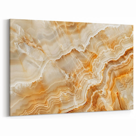Natural Elements Wall Art | Beige Agate Closeup Canvas Print for Elegant Decor