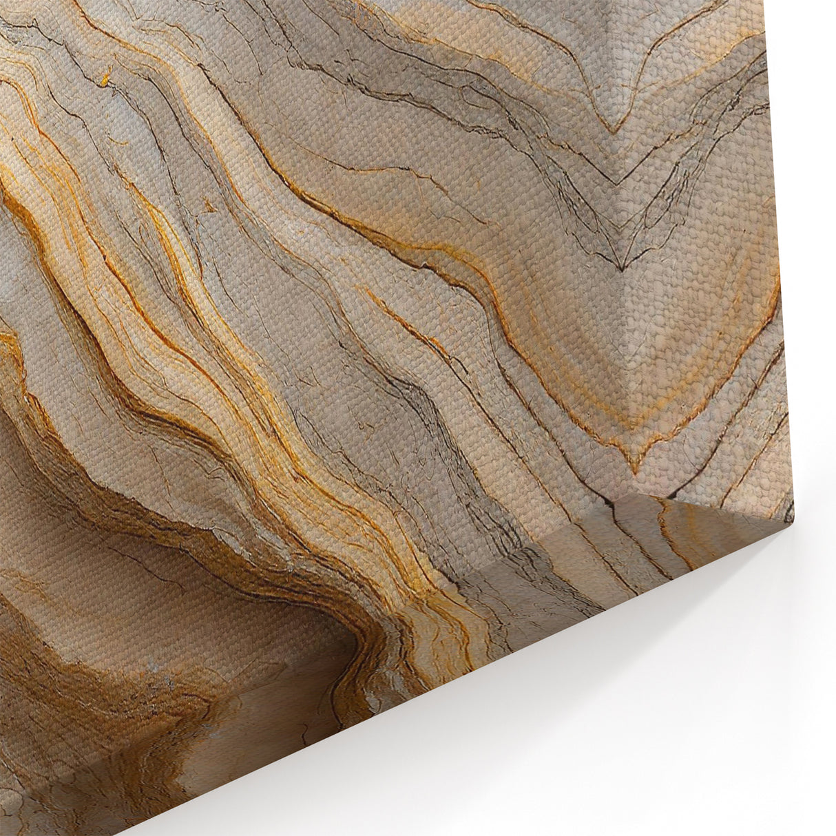 Natural Elements Wall Art | Layered Rock Formation Closeup Canvas Print