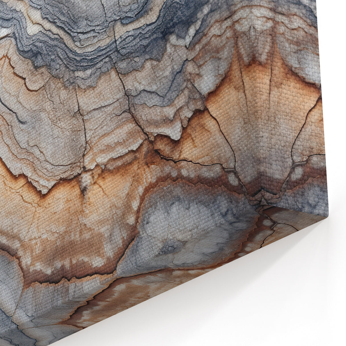 Natural Elements Wall Art | Earthy Layered Stone Closeup Canvas Print
