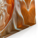 Natural Elements Wall Art | Spiraled Shell Closeup Canvas Print in Warm Tones
