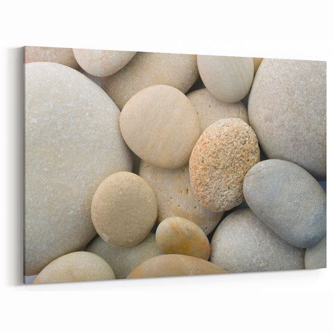 Natural Elements Wall Art – Nature Closeups Canvas Print of Smooth Stones