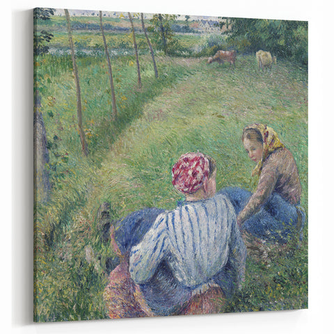 Camille Pissarro Art - Peasant Women Resting in the Fields Impressionist Wall Print