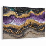 Natural Elements Wall Art – Abstract Nature Closeups Canvas Print in Purple and Gold