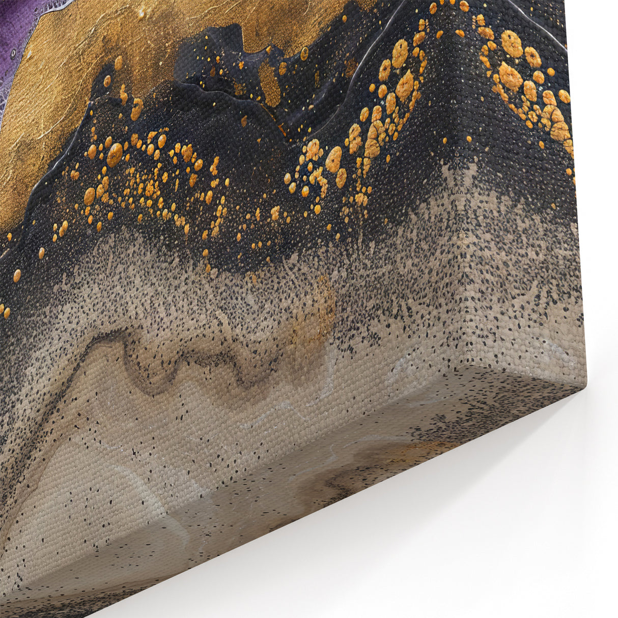 Natural Elements Wall Art – Abstract Nature Closeups Canvas Print in Purple and Gold