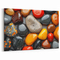 Natural Elements Wall Art – Nature Closeups Colorful Polished Stones Canvas Print