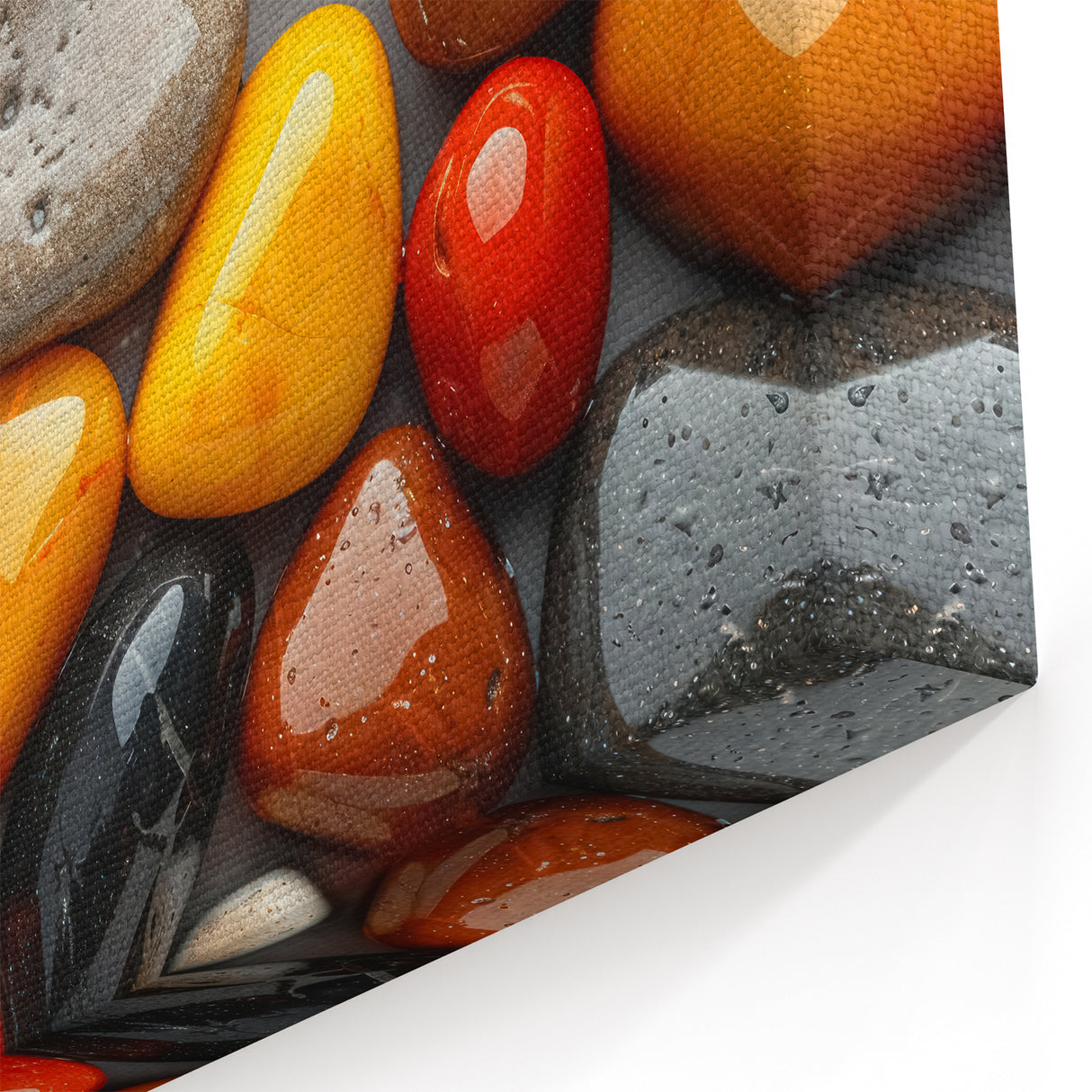 Natural Elements Wall Art – Nature Closeups Colorful Polished Stones Canvas Print