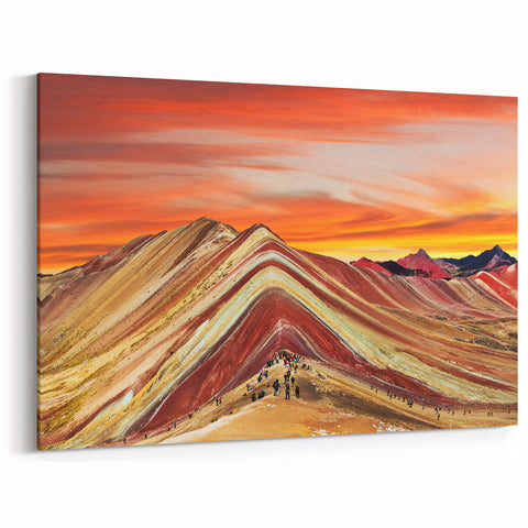 Rainbow Mountain Sunset Trek Art - Vivid Peru Print