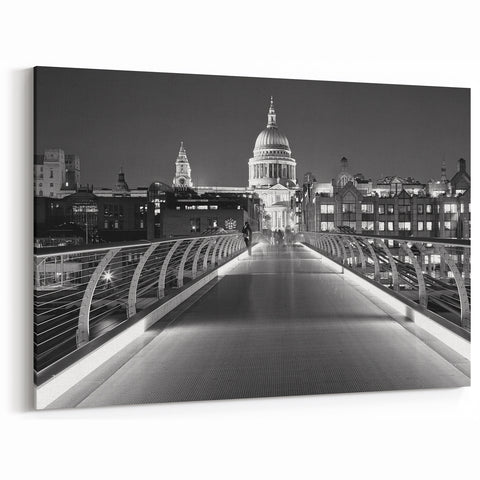 London Photography Art - Millennium Bridge and St. Paul's Landmark Print
