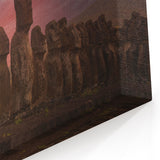 South American Wall Art - Majestic Moai Sculpture Prints at Sunrise