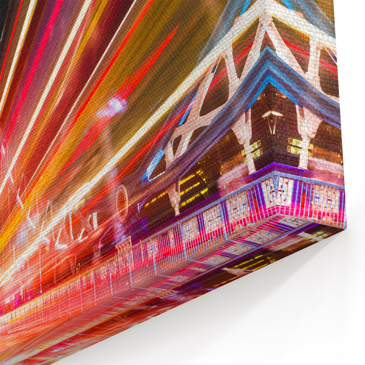 London Skyline Art - Tower Bridge with Vibrant Light Trails Photography