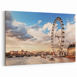 London Wall Art - The London Eye with Scenic River View Cityscape Art