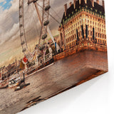 London Wall Art - The London Eye with Scenic River View Cityscape Art