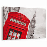 London Cityscape Prints - Red Phone Booth and Big Ben in London Art