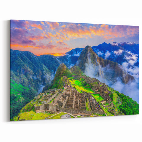 Colorful Machu Picchu Wall Art - Scenic Canvas Framed & Acrylic Prints
