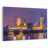 London Wall Art - Big Ben and Westminster Night Cityscape