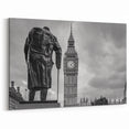 London Photography Art - Winston Churchill Statue and Big Ben