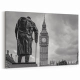 London Photography Art - Winston Churchill Statue and Big Ben