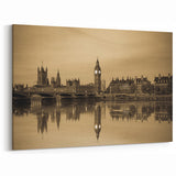 London Landmark Posters - Big Ben and Westminster in Sepia Tone