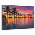 Fiji Sunset Canvas - Tropical Resort Pool Art