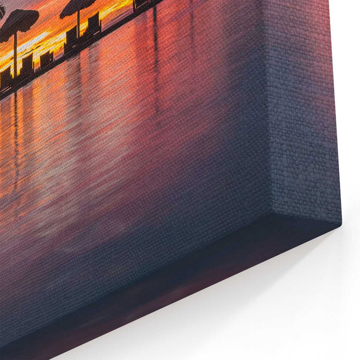 Fiji Sunset Canvas - Tropical Resort Pool Art