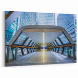 London Photography Art - Modern Canary Wharf Walkway in Blue Hues