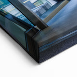 London Photography Art - Modern Canary Wharf Walkway in Blue Hues