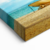 Venezuelan Landscape Prints - Tropical Beach with Palm Tree and Boat Scene