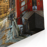 London Photography Art - Harrods at Night with Iconic Red Telephone Box
