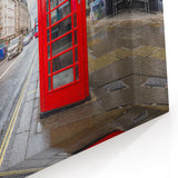 London Street Art Canvas - Red Bus and Telephone Box on a Busy Street