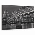 London Photography Art - St. Paul's Cathedral and Millennium Bridge at Night