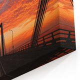 Venezuela Wall Art - Stunning Sunset Over Bridge with Fiery Sky