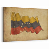 Venezuelan Flag Wall Art - Vintage Textured Venezuela Flag Canvas Print
