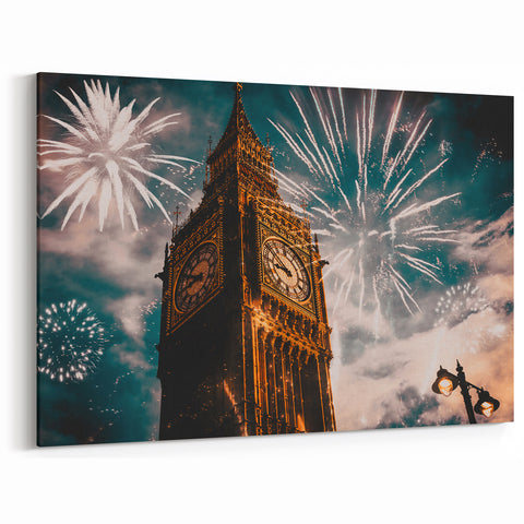 London Landmark Posters - Big Ben Fireworks Celebration Art Print