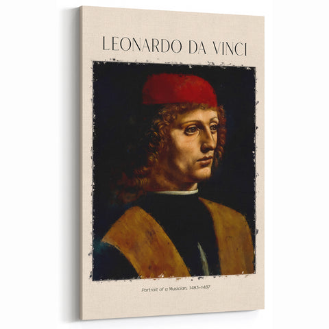 Leonardo da Vinci Art - Portrait of a Musician Renaissance Canvas Prints