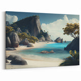 Fiji Landscape Artwork - Majestic Cliffs Beach View