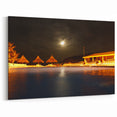 Venezuelan Night Scene Art - Poolside Under Moonlight Wall Decor