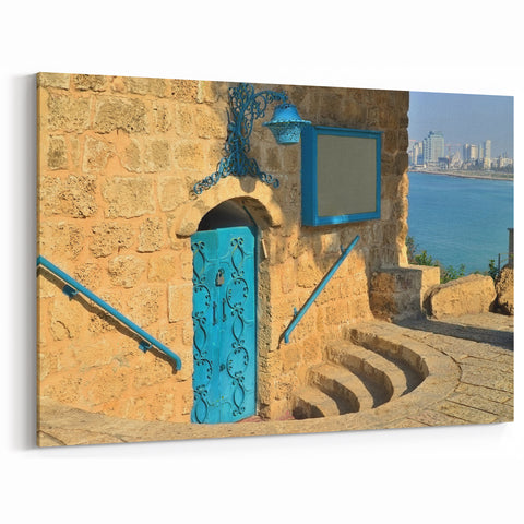 Historic Jaffa Blue Door – Tel Aviv Coastal Art Print with Wall Decor
