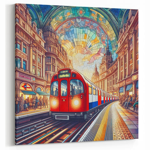 London Themed Wall Decor - Oxford Circus Tube Station Mosaic Art