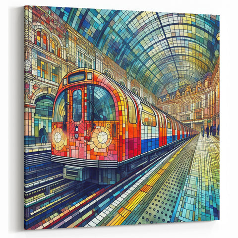 London Street Art Canvas - King's Cross Tube Station Mosaic Print