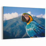 Venezuelan Wildlife Art - Colorful Parrot Against Mountain Landscape